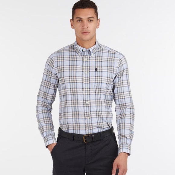 🔥❤️🔥Barbour Stone Highland Check 26 Shirt Size S/M🔥❤️🔥 - Picture 3 of 6